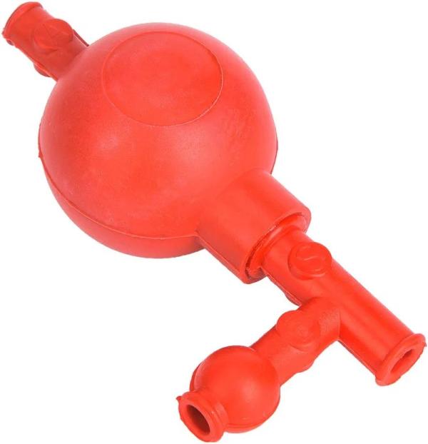 Pipette Filler Bulb with 3 Openings Red