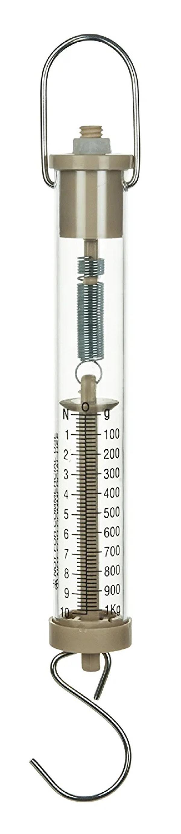 Tubular Spring Scale, 1000g/10N Weight Capacity, Brown